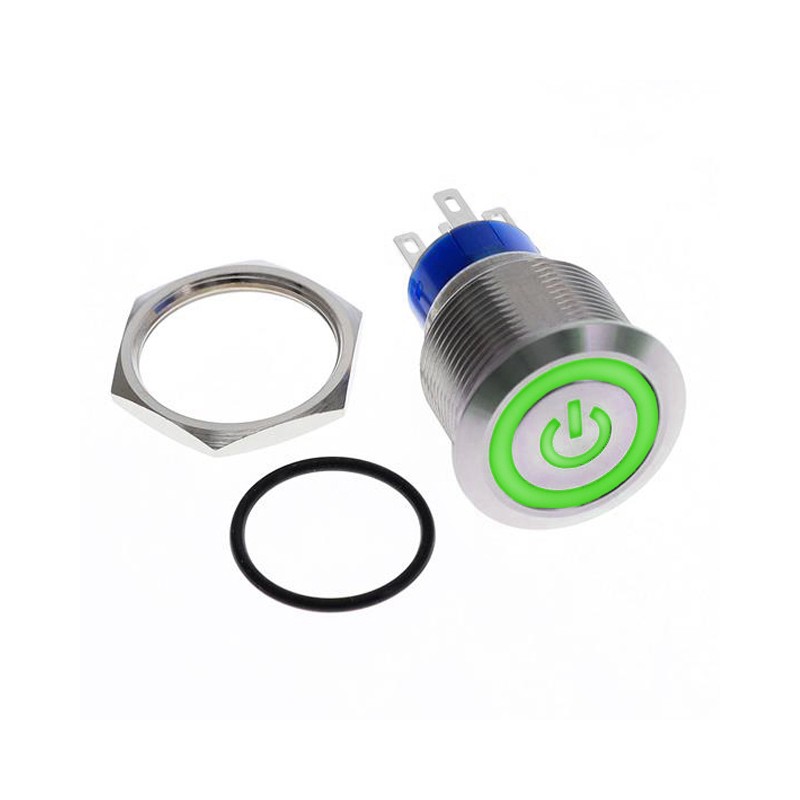 1 pcs : ULV7F2BSS635 - SWITCH PB ON-MOM GRN