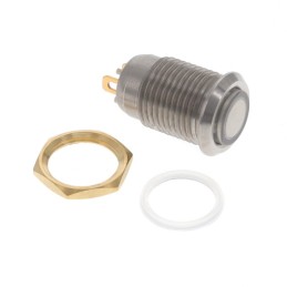 1 pcs : W12M-E11HN - PBS 12MM SPST 0.1A 48V MOM METAL