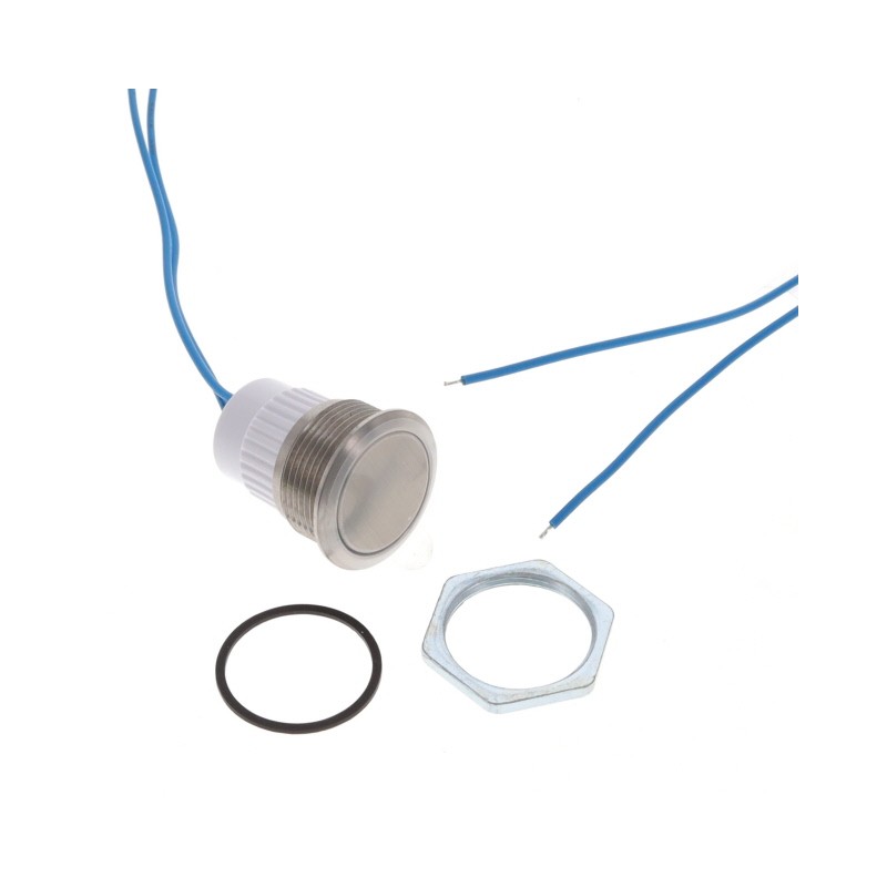 1 pcs : W48M-A10N - PBS 19MM SPST 0.1A 48V MOM METAL