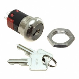 1 pcs : Y2011C2C203NQ - SWITCH KEYLOCK 2POS DPDT 4A 125V
