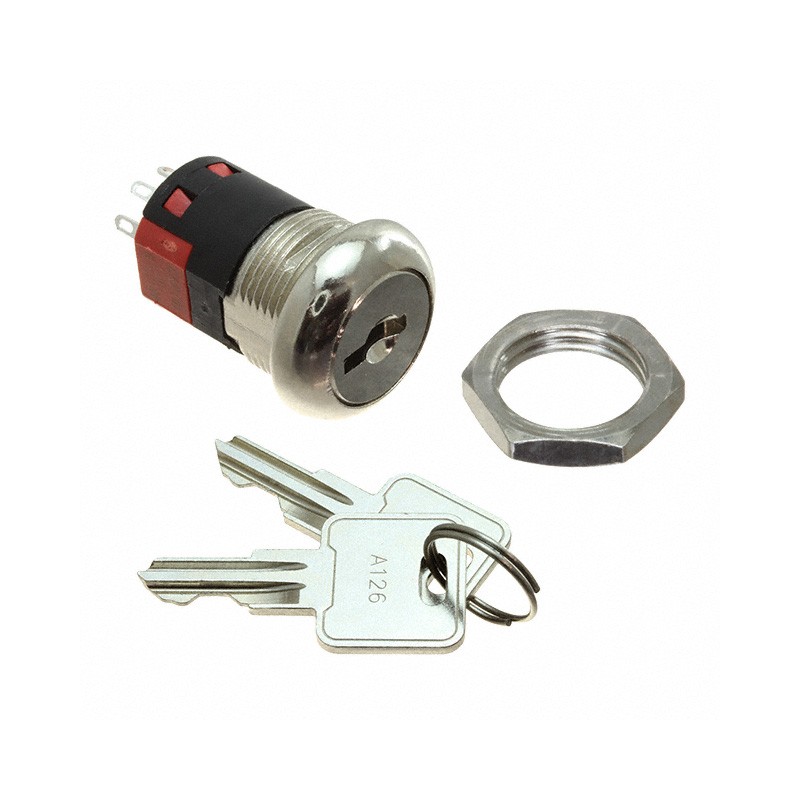 1 pcs : Y2011C2C203NQ - SWITCH KEYLOCK 2POS DPDT 4A 125V