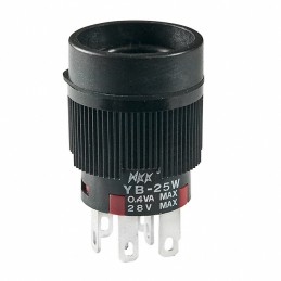 1 pcs : YB25WCKG01 - SWITCH PUSH DPDT 0.4VA 28V