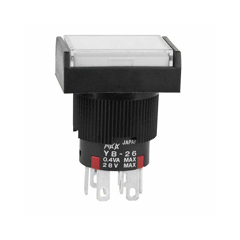 1 pcs : YB26RKG01-2CF24-JB - SWITCH PUSH DPDT 0.4VA 28V