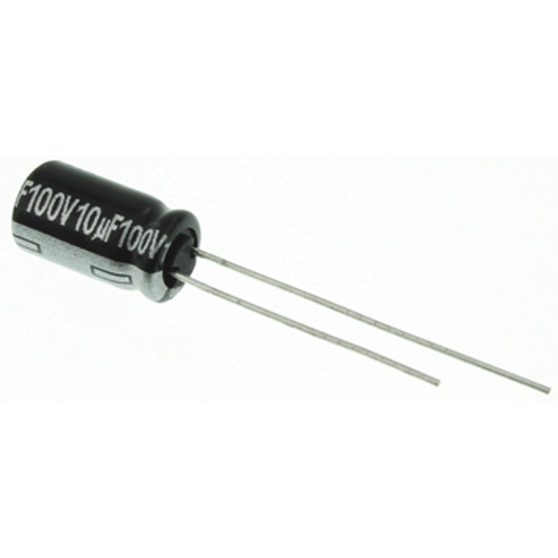 200 pcs - Panasonic 10μF Aluminium Electrolytic Capacitor 100V dc, Radial, Through Hole - ECA2AHG100
