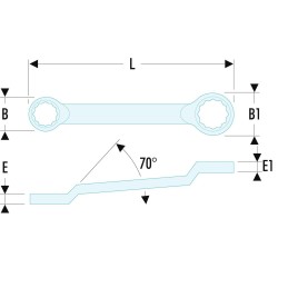 1 pcs - Facom Ring Spanner, 7mm, Metric, Double Ended, 172 mm Overall