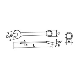 1 pcs - SAM Combination Spanner, 12mm, Metric, Height Safe, Double Ended, 163 mm Overall