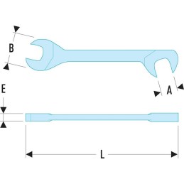 1 pcs - Facom Open Ended Spanner, 11mm, Metric, Double Ended, 100 mm Overall