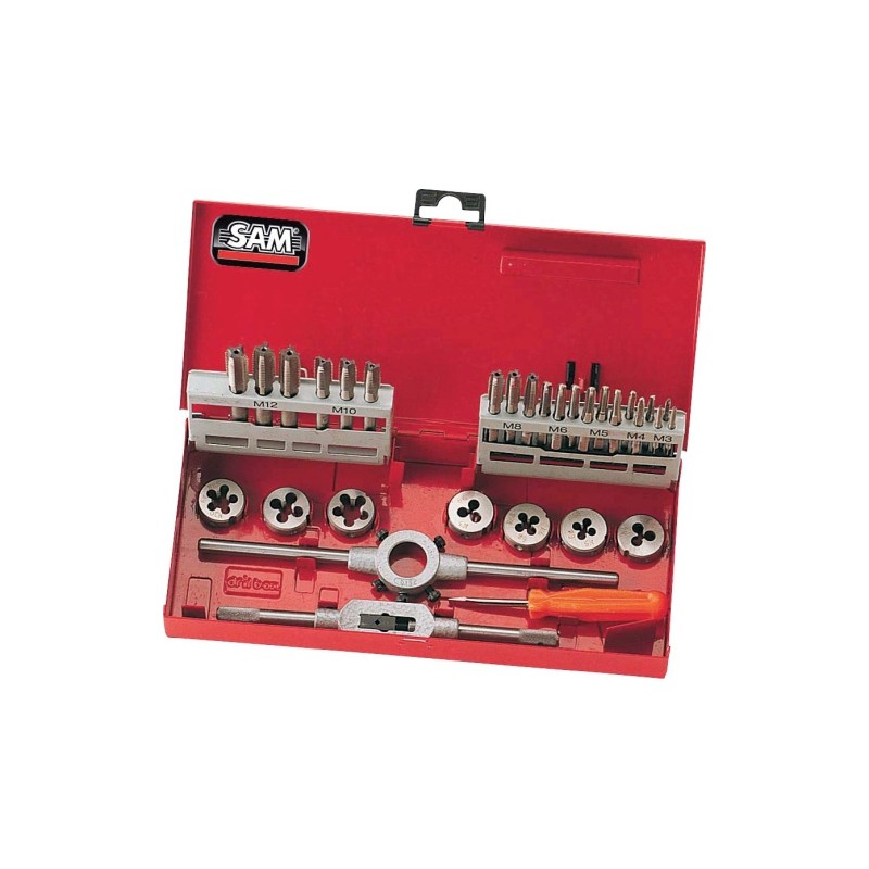 1 pcs - SAM 31-Piece Thread Tap & Die Set, M3 - M12 Taps, M3 - M12 Dies