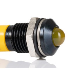 1 pcs - RS PRO Yellow Panel Mount Indicator, 24V dc, 8mm Mounting Hole Size, Lead Wires Termination, IP67