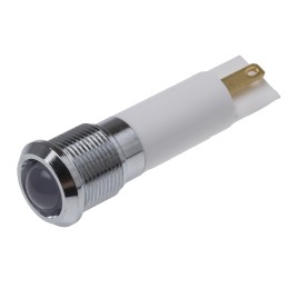 1 pcs - RS PRO White Panel Mount Indicator, 12mm Mounting Hole Size, Solder Tab Termination, IP67