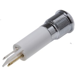 1 pcs - RS PRO White Panel Mount Indicator, 12mm Mounting Hole Size, Solder Tab Termination, IP67