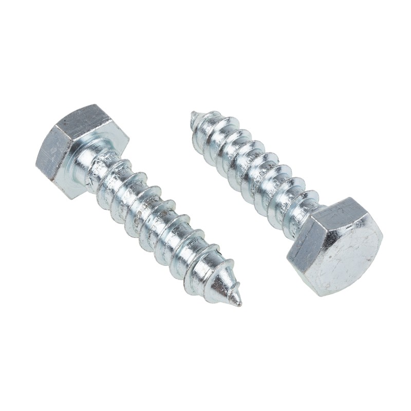 1 Bag of 10 - RS PRO Hex Coach Screw, Steel Bright Zinc Plated, 12mm x 50mm