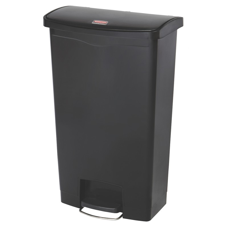 1 pcs - Rubbermaid Commercial Products Slim Jim 68L Black Pedal PE Waste Bin