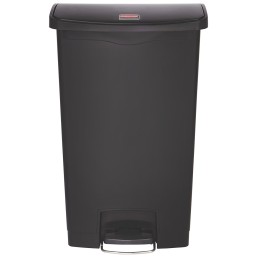 1 pcs - Rubbermaid Commercial Products Slim Jim 68L Black Pedal PE Waste Bin