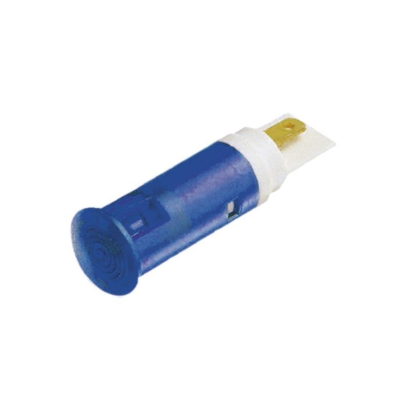 1 pcs - Signal Construct Blue Panel Mount Indicator, 24 - 28V, 5mm Mounting Hole Size, Solder Tab Termination