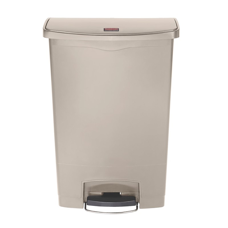 1 pcs - Rubbermaid Commercial Products Slim Jim 90L Beige Pedal PE, PP Waste Bin
