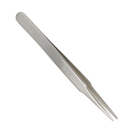 1 pcs : 18049-CS - TWEEZER FLAT ROUNDED 2A 4.75'