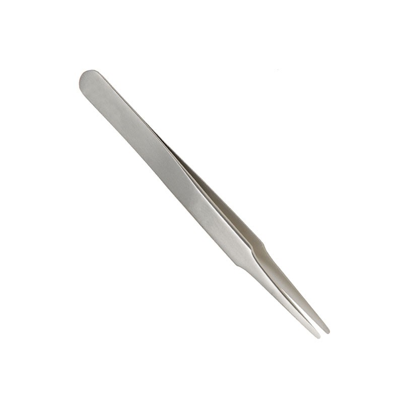1 pcs : 18049-CS - TWEEZER FLAT ROUNDED 2A 4.75'