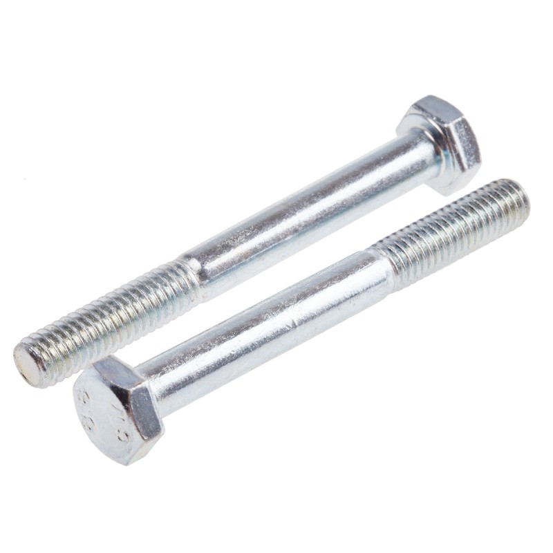1 Bag of 100 - Bright Zinc Plated Steel, Hex Bolt, M6 x 55mm