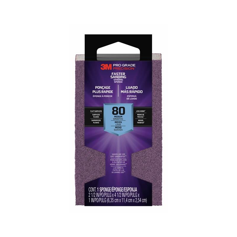 1 pcs : 24000TRI-M-B - SANDING SPONGE MED 80 2.5'X4.5'