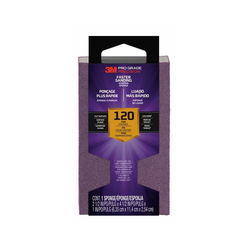 1 pcs : 24001TRI-F-B - SANDING SPONGE FINE 120 2.5X4.5'