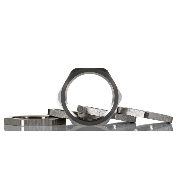 5 pcs - Lapp Silver Stainless Steel Cable Gland Locknut, M25 Thread, IP68