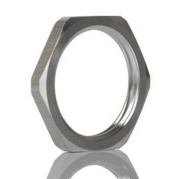 5 pcs - Lapp Silver Stainless Steel Cable Gland Locknut, M25 Thread, IP68