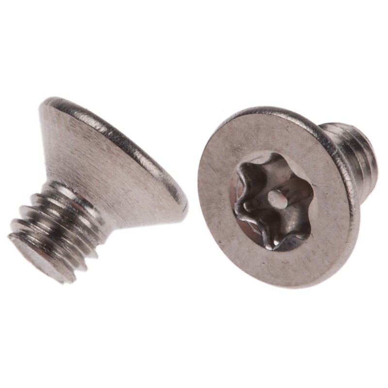 1 Bag of 100 - RS PRO Plain Flat Stainless Steel Tamper Proof Security Screw, M4 x 6mm