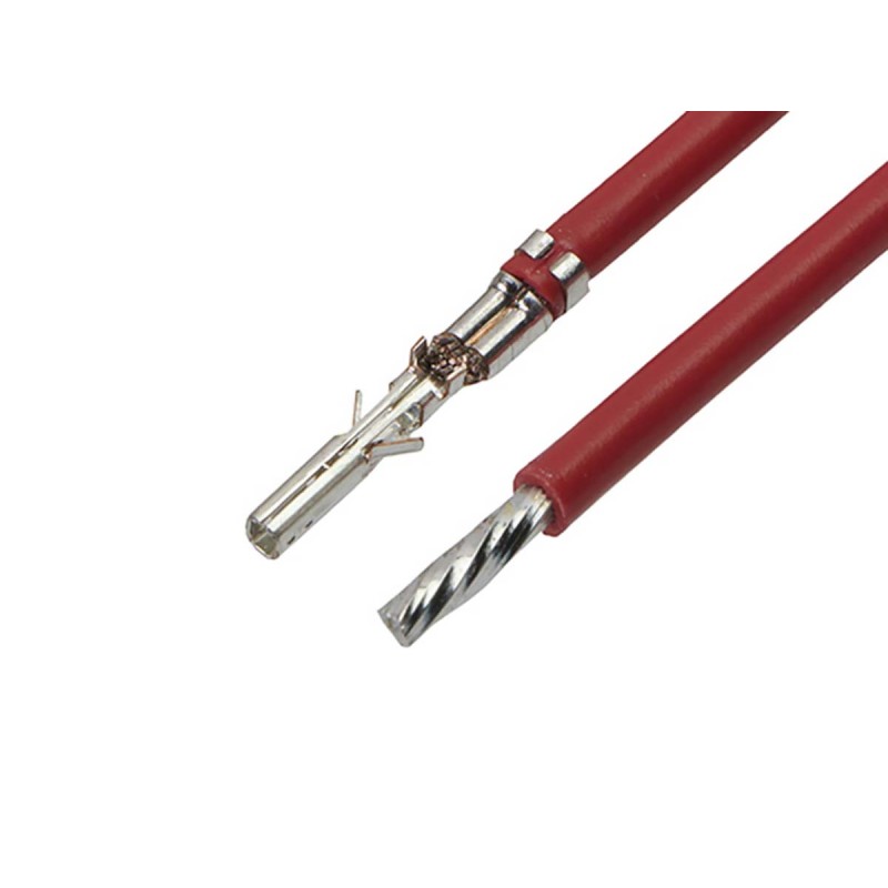 5 pcs - Molex Female Micro-Fit 3.0 to Unterminated Crimped Wire, 75mm, 0.75mm², Red