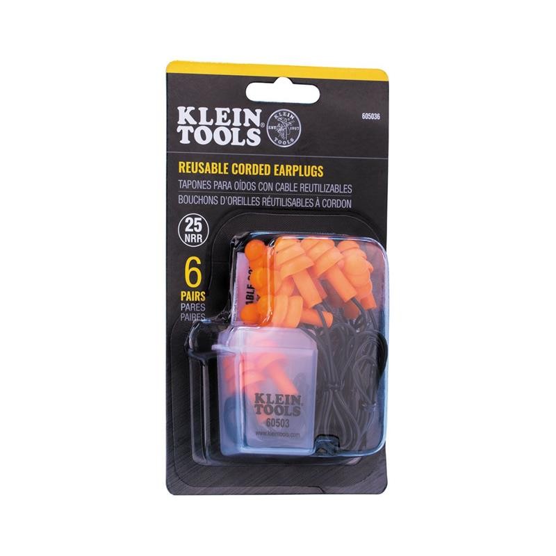 1 pcs : 605036 - CORDED EARPLUGS 6 PAIR PACK