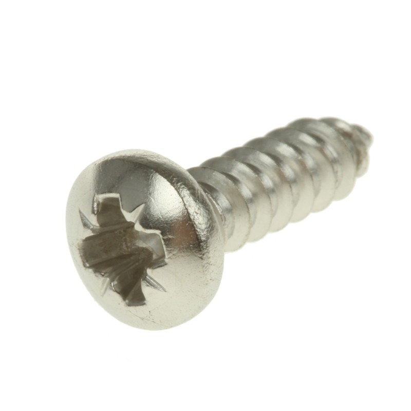 1 Bag of 100 - RS PRO Plain Stainless Steel Pan Head Self Tapping Screw, N°6 x 1/2in Long 13mm Long