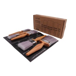 1 pcs - Cottam 25.4 mm, 50.8 mm, 76.2 mm Synthetic Paint Brush Set with Flat Bristles