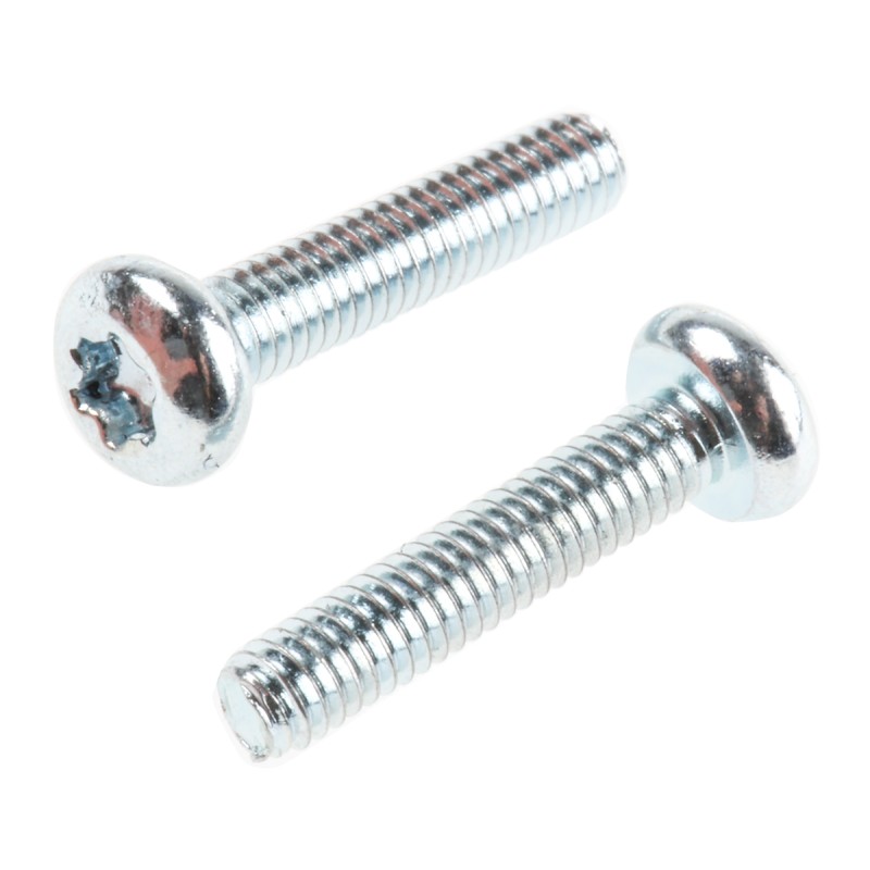 1 Bag of 100 - RS PRO Passivated, Zinc Plated Pan Steel Tamper Proof Security Screw