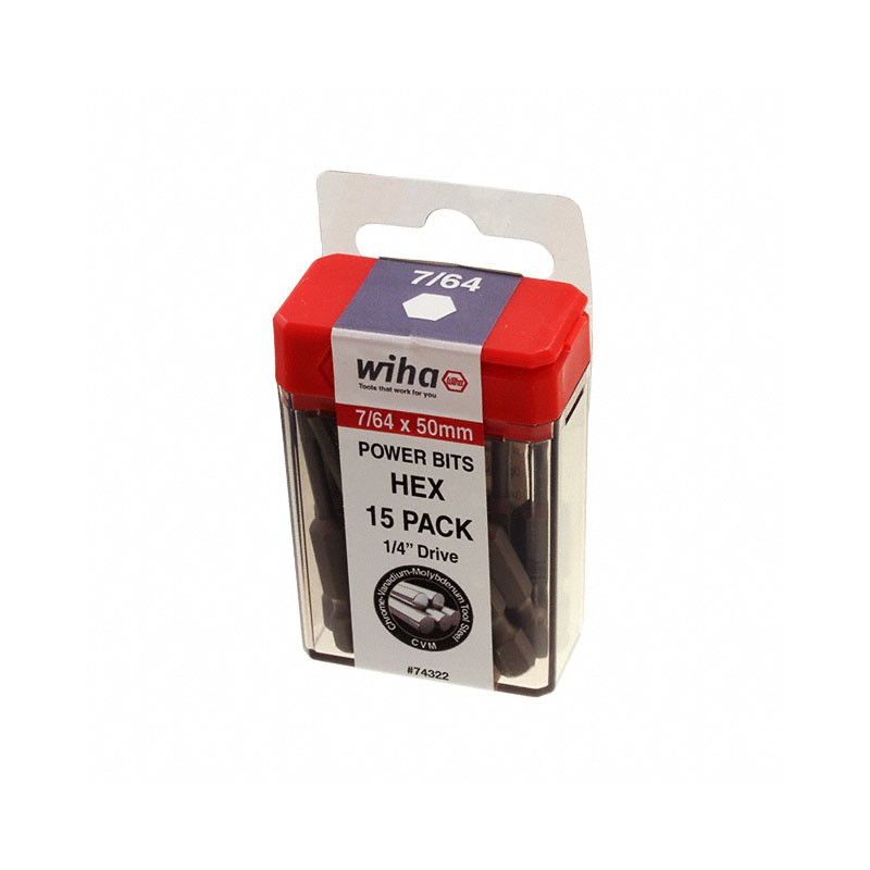 1 pcs : 74322 - HEX INCH POWER BIT 7/64 X 50MM