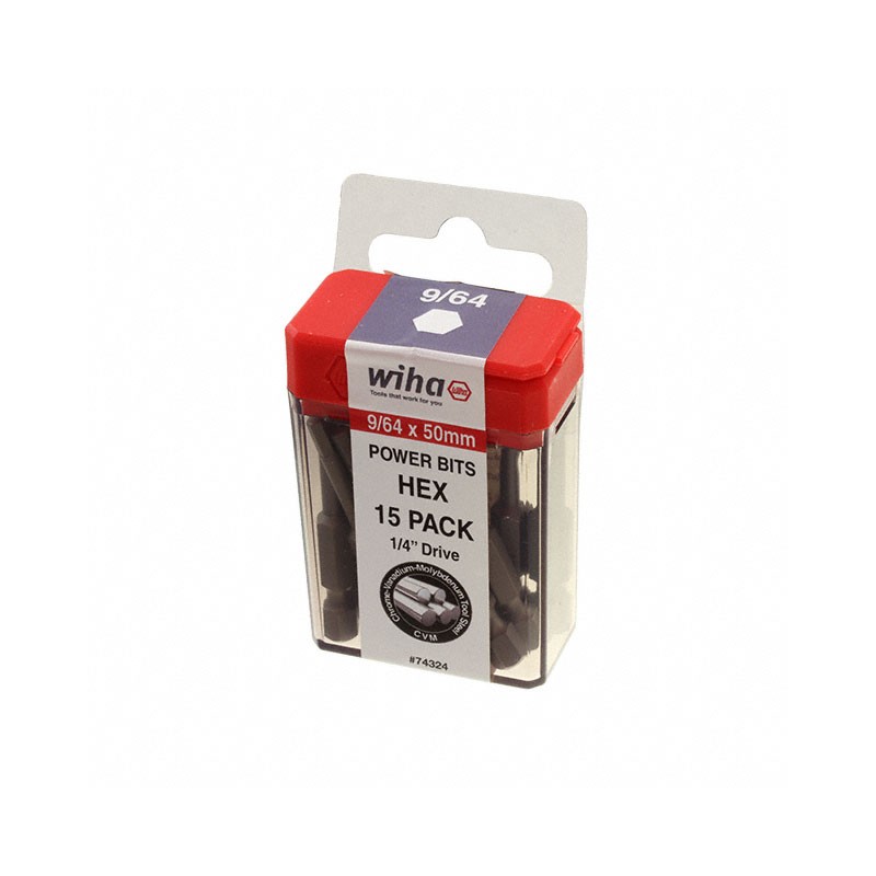1 pcs : 74324 - HEX INCH POWER BIT 9/64 X 50MM
