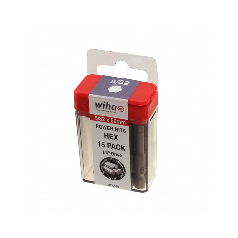 1 pcs : 74326 - HEX INCH POWER BIT 5/32 X 50MM