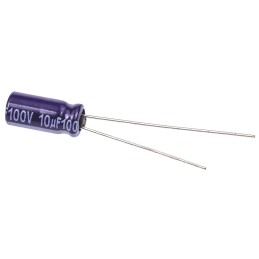 200 pcs - Panasonic 10μF Aluminium Electrolytic Capacitor 100V dc, Radial, Through Hole - ECA2AM100