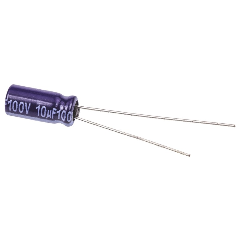 200 pcs - Panasonic 10μF Aluminium Electrolytic Capacitor 100V dc, Radial, Through Hole - ECA2AM100