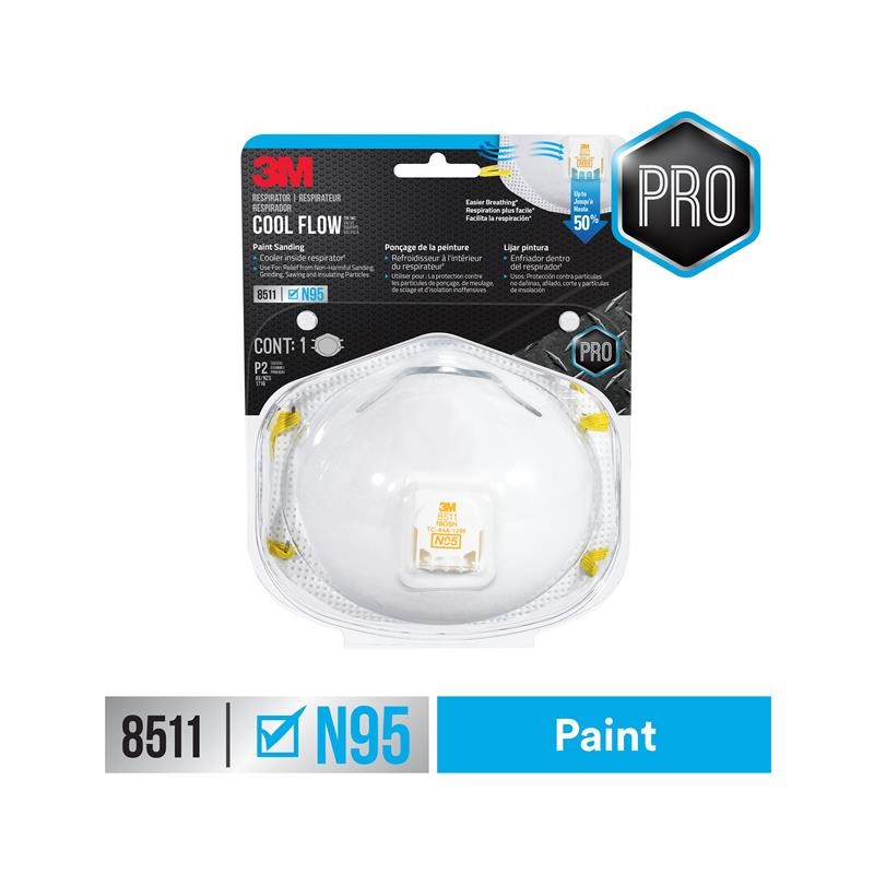 1 pcs : 8511PA1-A-PS - 3M PAINT SANDING VALVED RESPIRAT