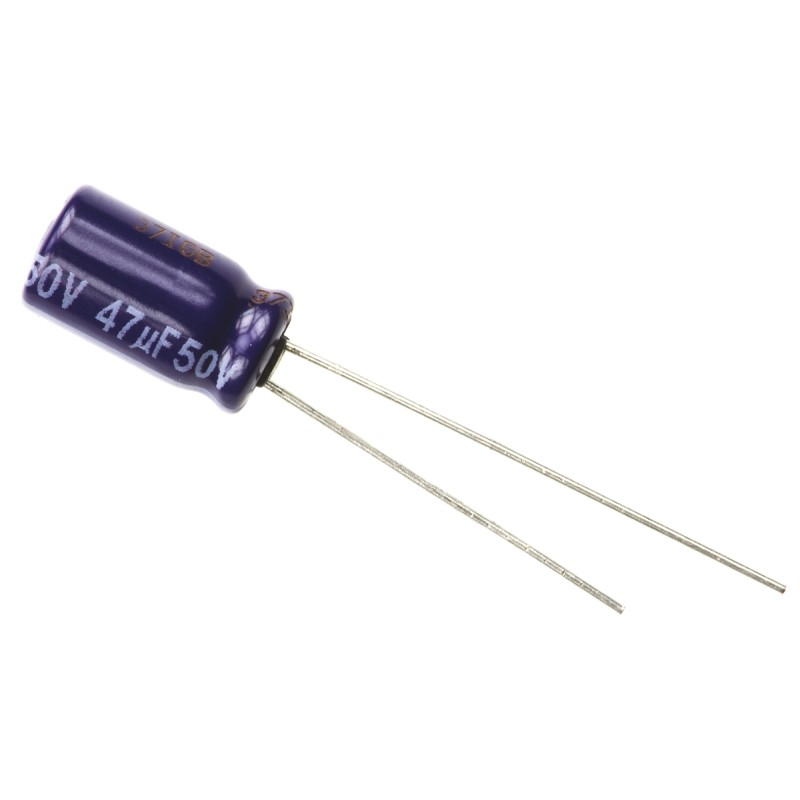 200 pcs - Panasonic 47μF Aluminium Electrolytic Capacitor 50V dc, Radial, Through Hole - ECA1HM470