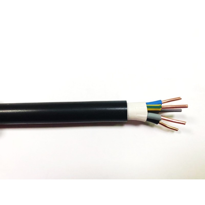 100 pcs - RS PRO 5 Core Power Cable, 4 mm², 100m, Black PVC Sheath, 42 A, 1 kV, 600 V