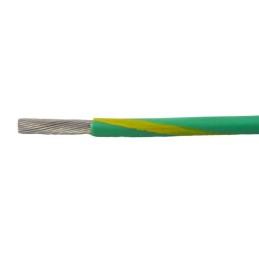 100 pcs - Alpha Wire 67150 Series Green/Yellow 1.5 mm² Hook Up Wire, 16 AWG, 84/0.16 mm², 50m, Polyphenylene Ether Insulation
