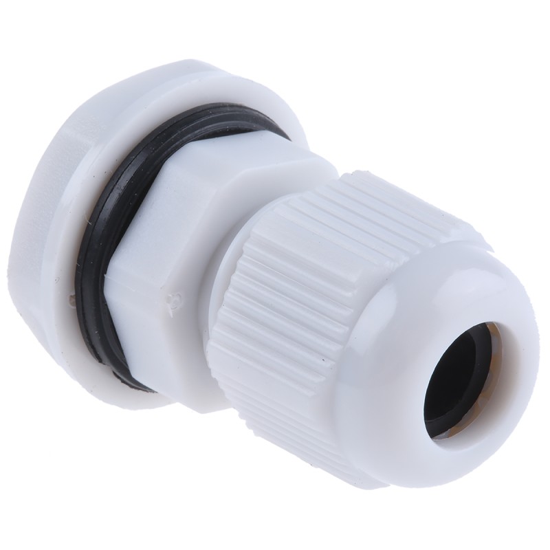 10 pcs - HellermannTyton NGM Series Grey Nylon Cable Gland, M12 Thread, 3mm Min, 6.5mm Max, IP68