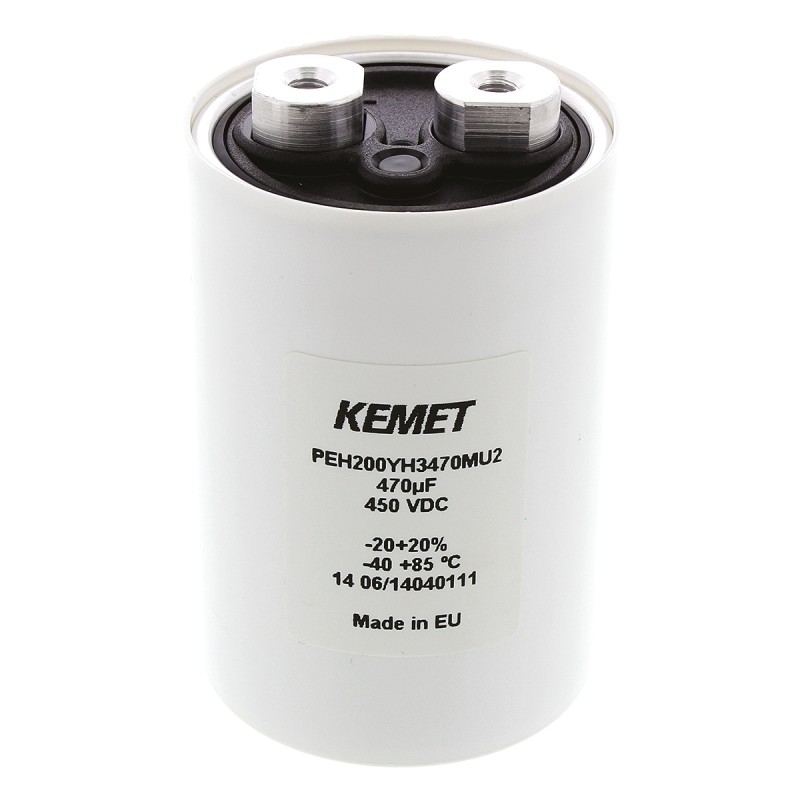 24 pcs - KEMET 470μF Aluminium Electrolytic Capacitor 450V dc, Screw Terminal - PEH200YH3470MU2