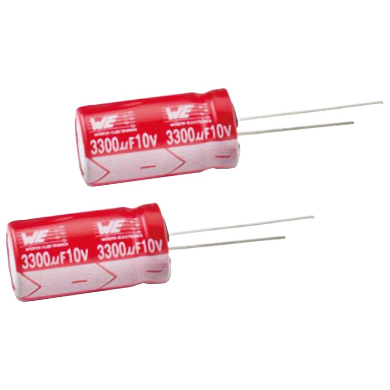 25 pcs - Wurth Elektronik 33μF Aluminium Electrolytic Capacitor 16V dc, Radial, Through Hole - 860130373001