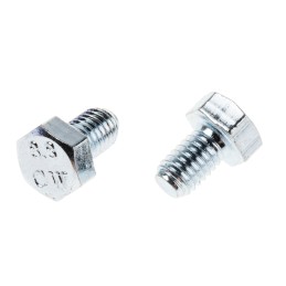 1 Bag of 100 - Zinc plated & clear Passivated Steel Hex, Hex Bolt, M5 x 8mm