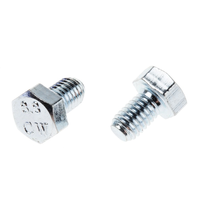 1 Bag of 100 - Zinc plated & clear Passivated Steel Hex, Hex Bolt, M5 x 8mm