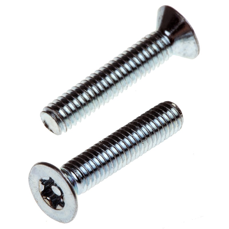 1 Bag of 100 - RS PRO Bright Zinc Plated Flat Steel Tamper Proof Security Screw, M4 x 20mm