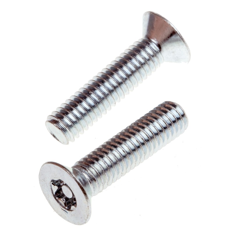 1 Bag of 100 - RS PRO Bright Zinc Plated Flat Steel Tamper Proof Security Screw, M6 x 25mm