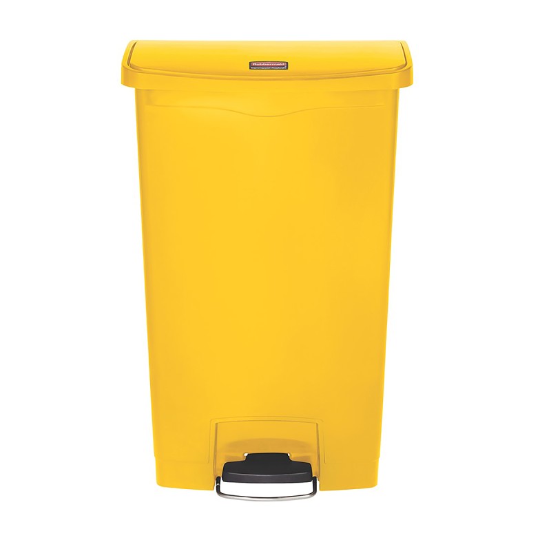 1 pcs - Rubbermaid Commercial Products Slim Jim 68L Yellow Pedal PE Waste Bin